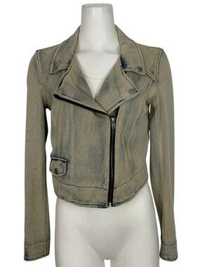 Kiind Of Women's Kara Washed Moto Jacket M Blue